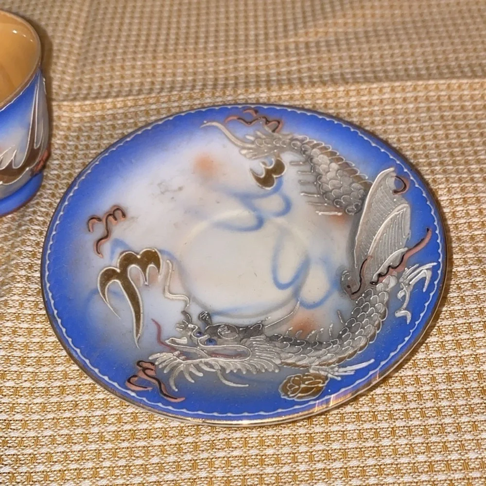 Vintage Hand Painted Japan Dragonware teacup and saucer